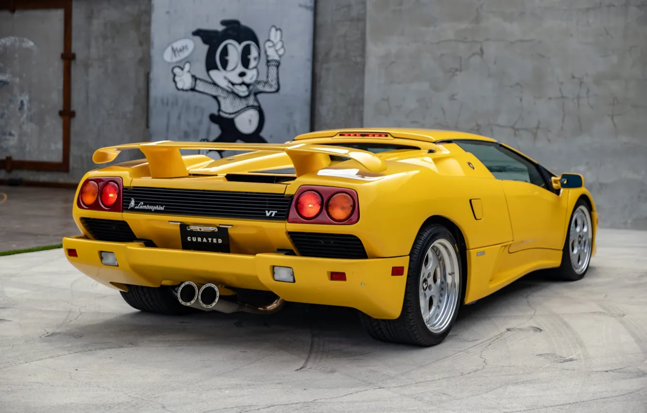 Фото обои Lamborghini, supercar, lambo, Diablo, rear wing, Lamborghini Diablo VT Roadster