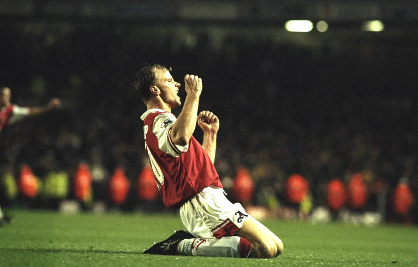 Фото обои радость, гол, Arsenal, гордость, Dennis Bergkamp, Нидерландский футболист