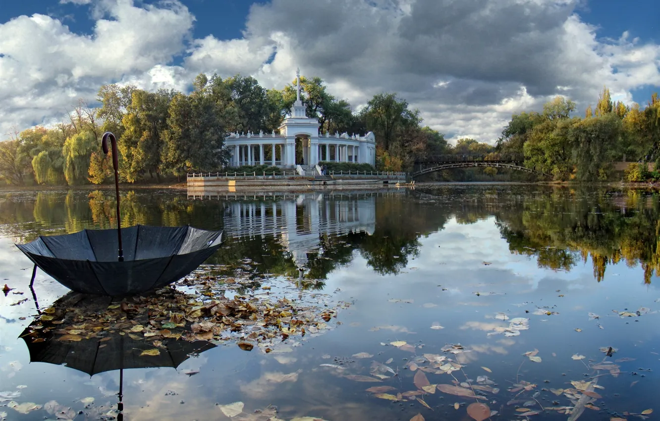 Фото обои осень, город, парк, Украина, Кривой Рог