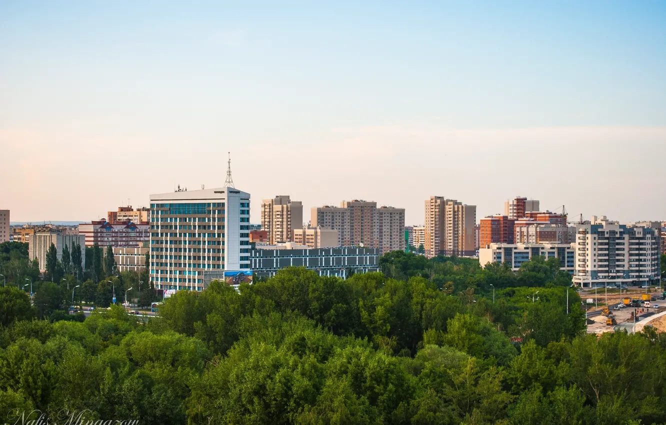 Фото обои Дома, Город, Казань, С высоты