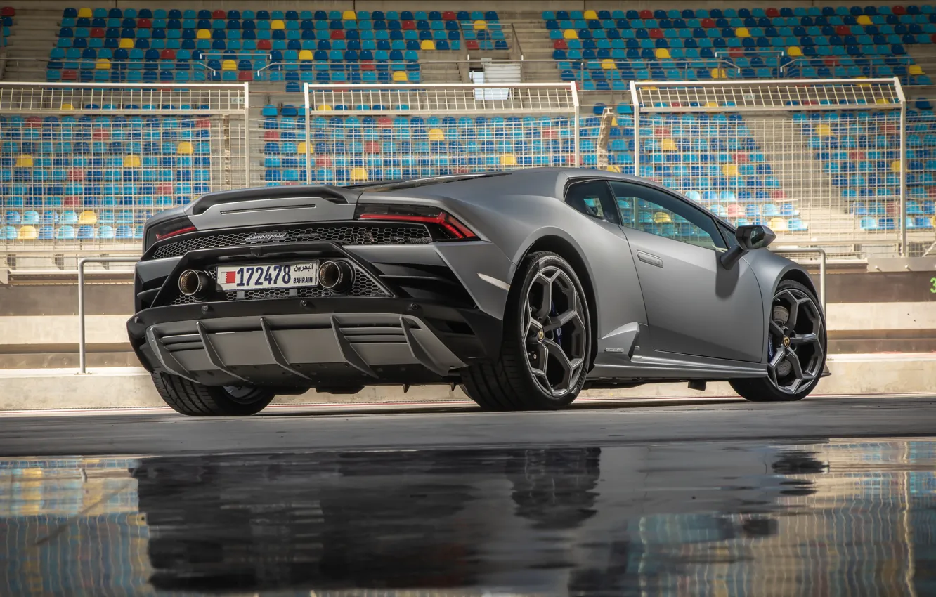 Фото обои Lamborghini, суперкар, вид сзади, Evo, Huracan, 2019, Lamborghini Huracan Evo
