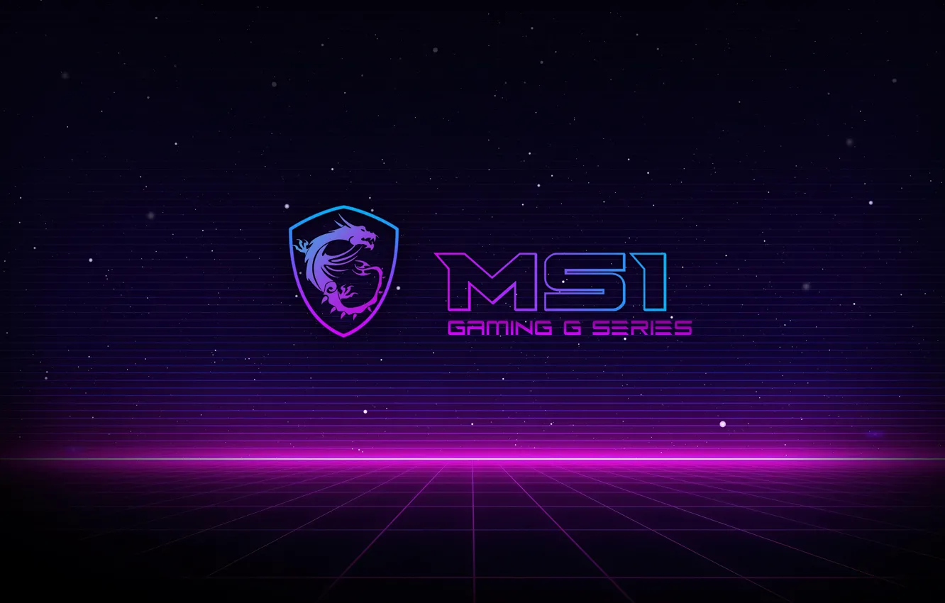 Фото обои logo, blue background, MSI