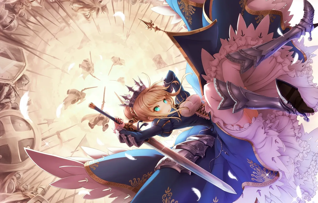 Фото обои рыцарь, Fate/Stay Night, saber, королева, Fate/Zero, Сэйбер, Артурия, судьба:начало