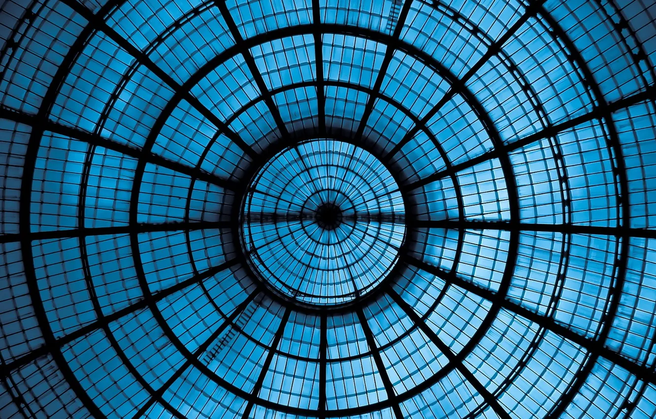 Фото обои metal, glass, blue, effect, ceiling