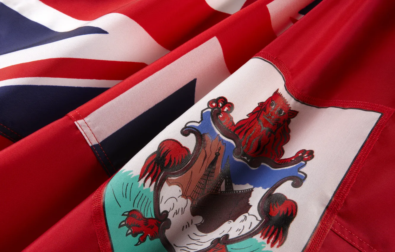 Фото обои флаг, герб, fon, flag, coat of arms, Бермуды, Bermuda, бермуды