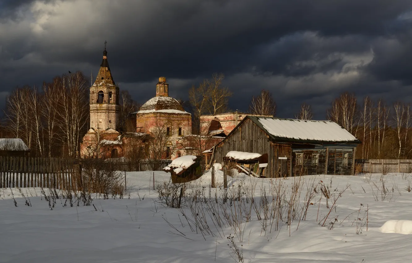 Фото обои дом, храм, Ивановская область