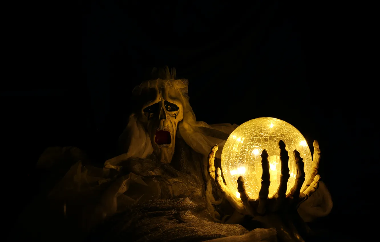 Фото обои тьма, праздник, шар, призрак, ужас, хэллоуин, halloween