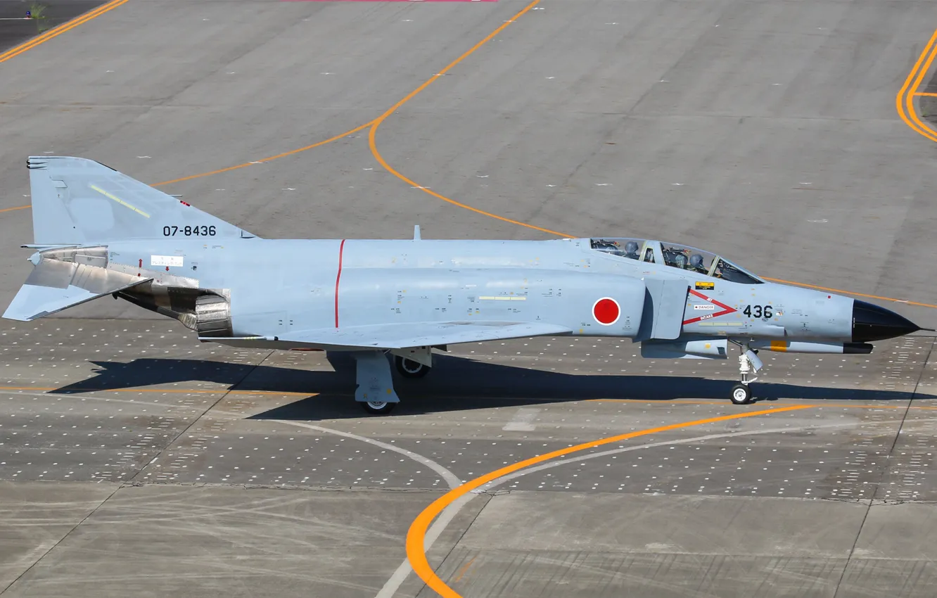 Фото обои Япония, Japan, ВПП, F-4 Phantom II, Воздушные силы самообороны Японии, Mitsubishi Heavy Industries, Силы самообороны …
