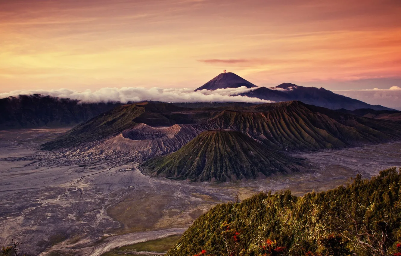 Фото обои пейзаж, природа, фото, Индонезия, вулканы, гора Бромо