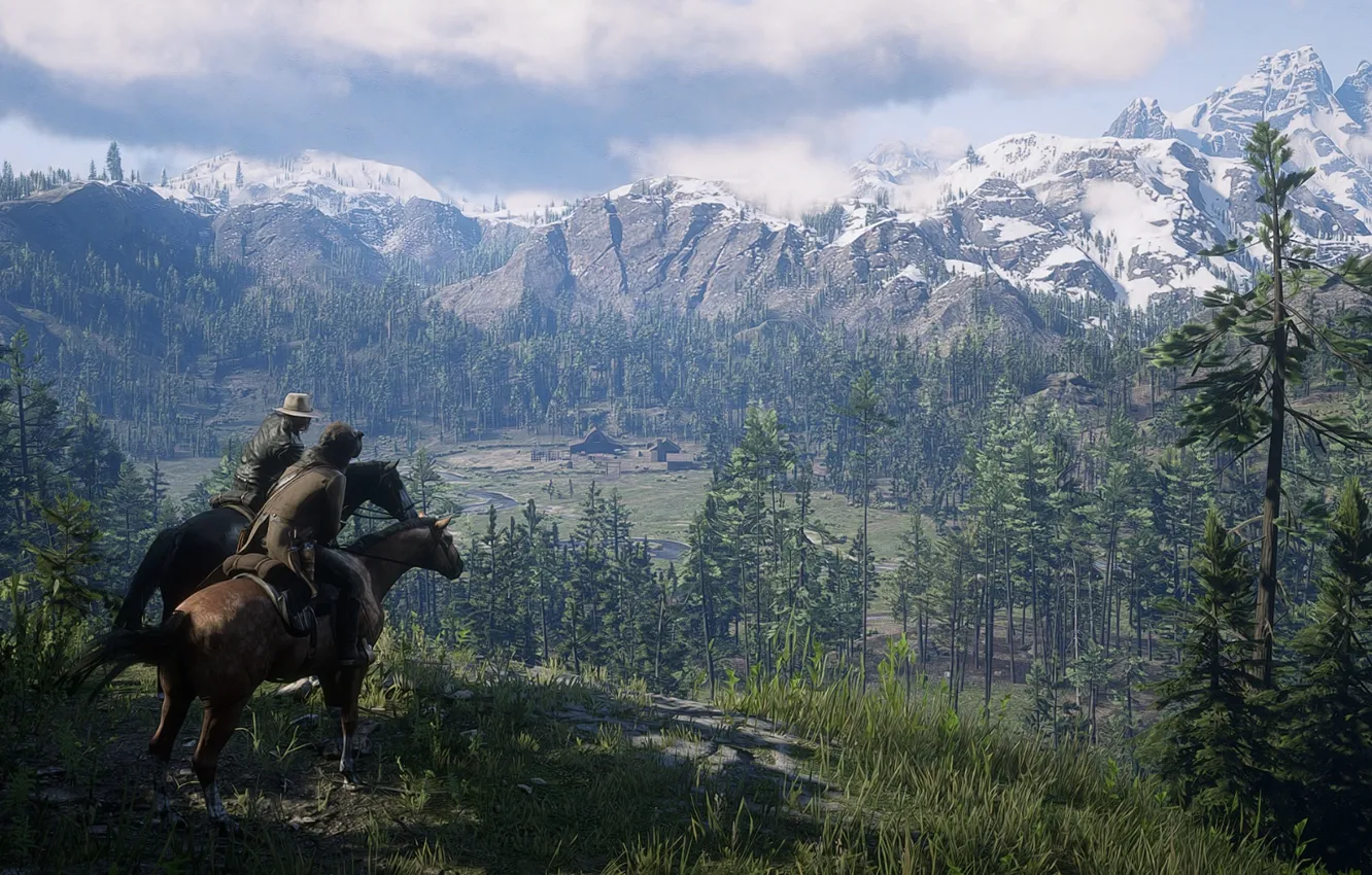 Фото обои приключения, вестерн, видеоигра, Red Dead Redemption