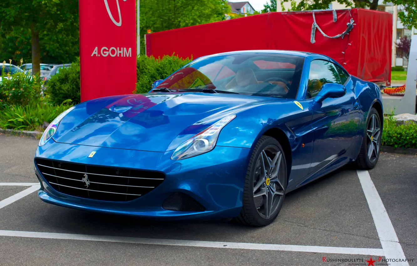 Фото обои Ferrari, blue, California, 2014