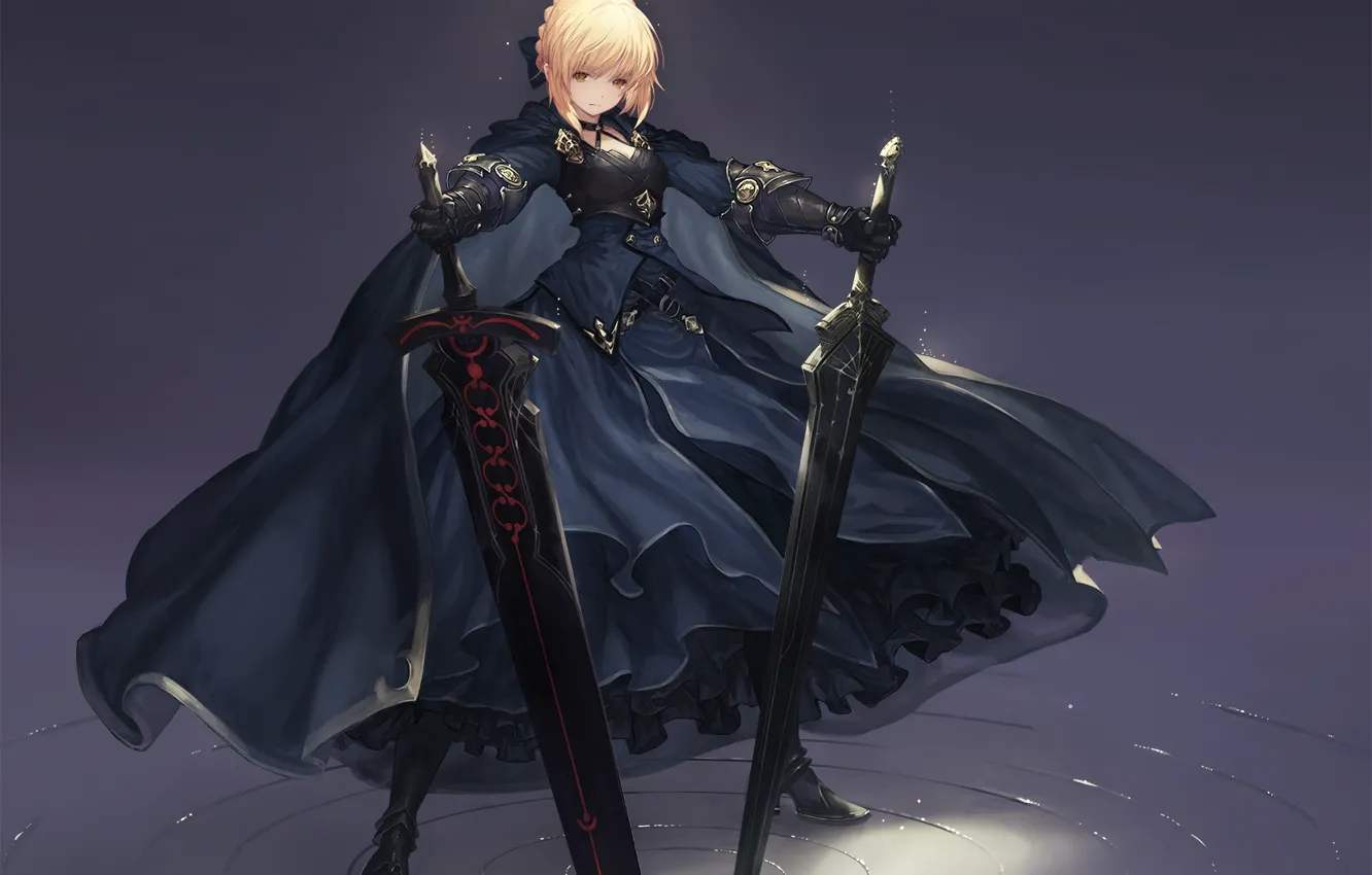 Фото обои sword, game, dress, anime, pretty, ken, blade, blonde