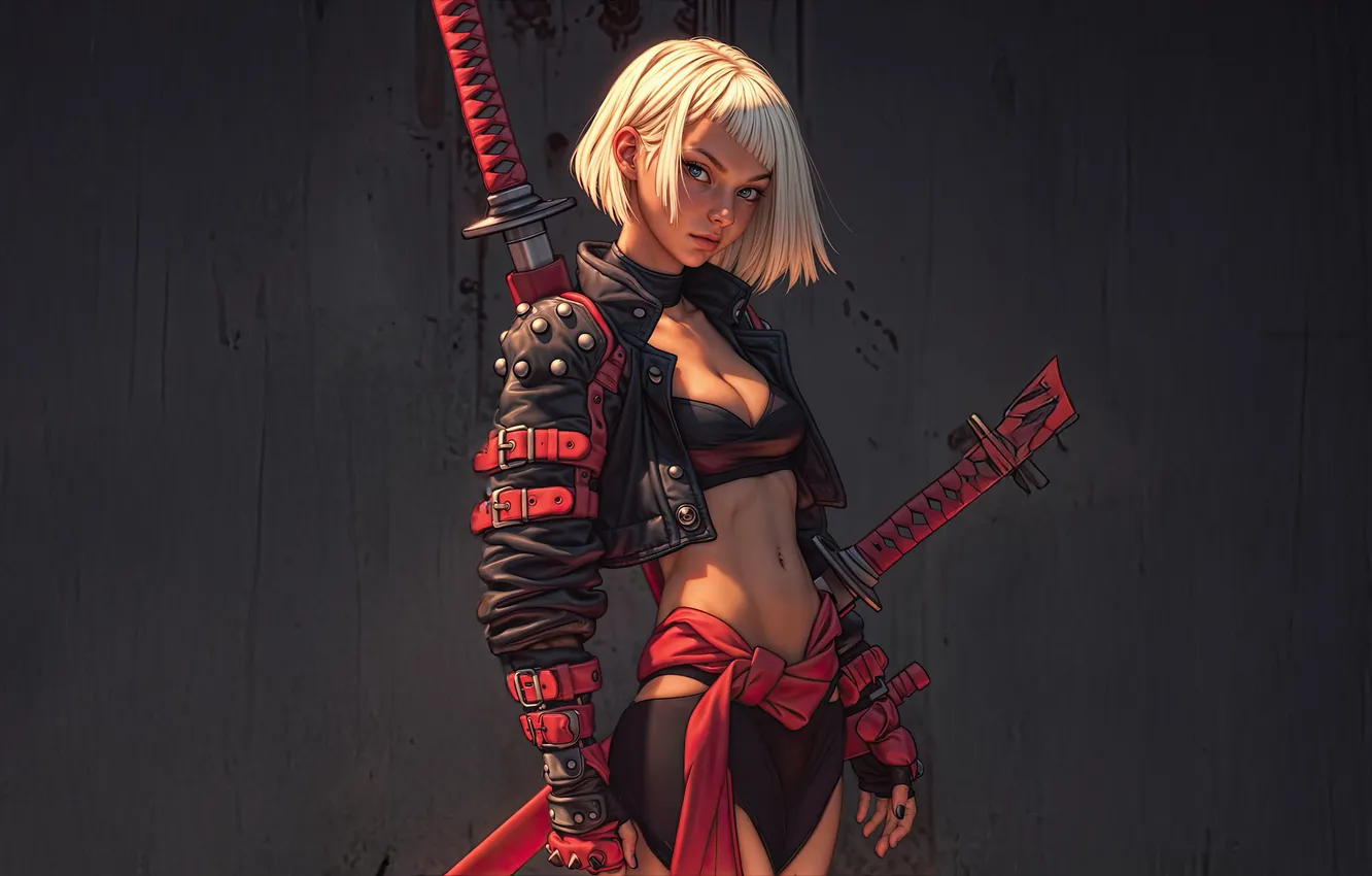 Фото обои rebel, born for battle, swordswoman