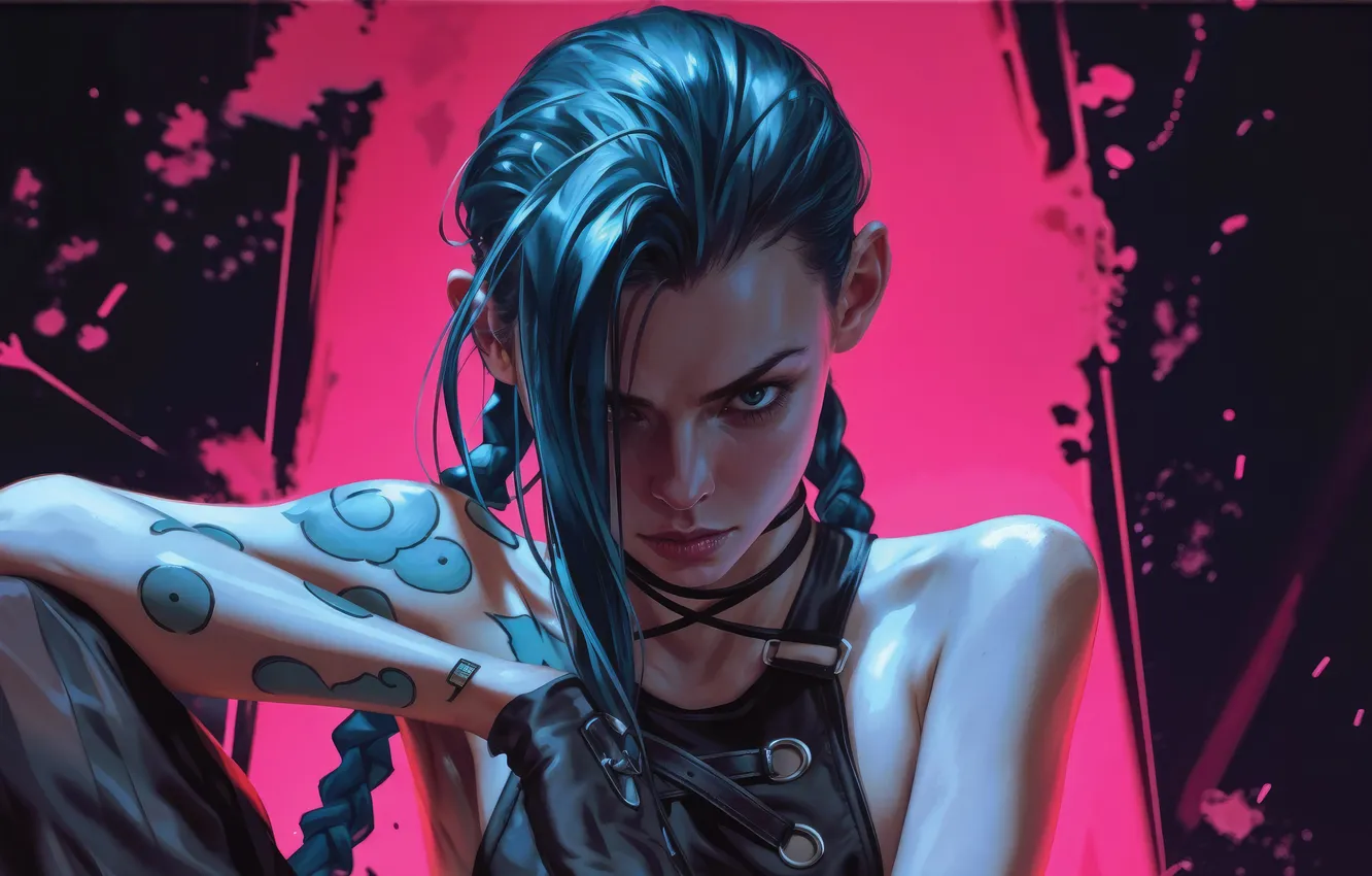 Фото обои lol, jinx, arcane