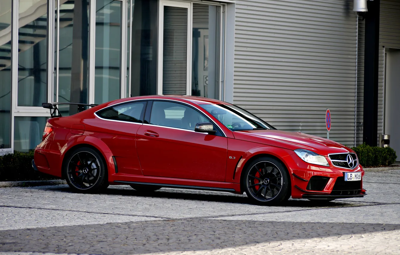 Фото обои красный, купе, Mercedes, red, мерседес, AMG, Coupe, Black Series