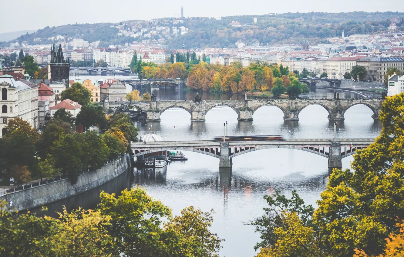Фото обои Прага, Чехия, Prague, Карлов мост, Czech Republic