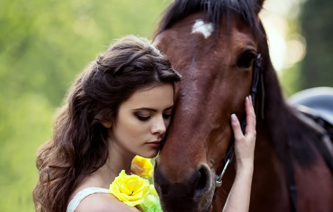Фото обои девушка, конь, лошадь, портрет, Дарья, Светлана Бойнович