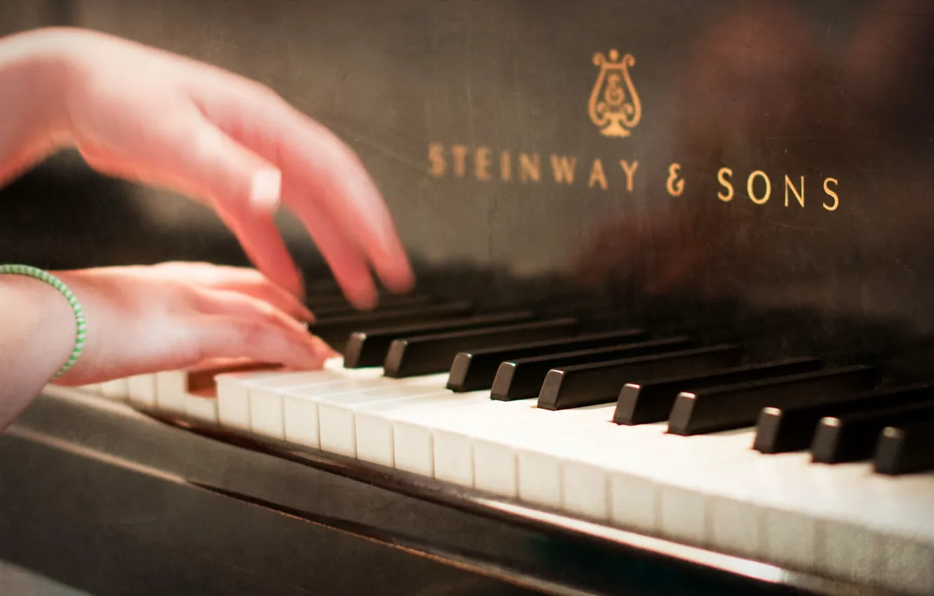 Фото обои музыка, руки, рояль