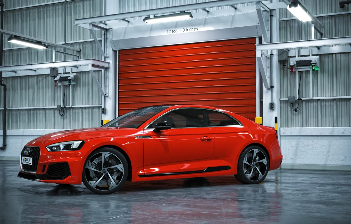 Фото обои Audi, Красный, Авто, Машина, Car, Auto, Render, RS5