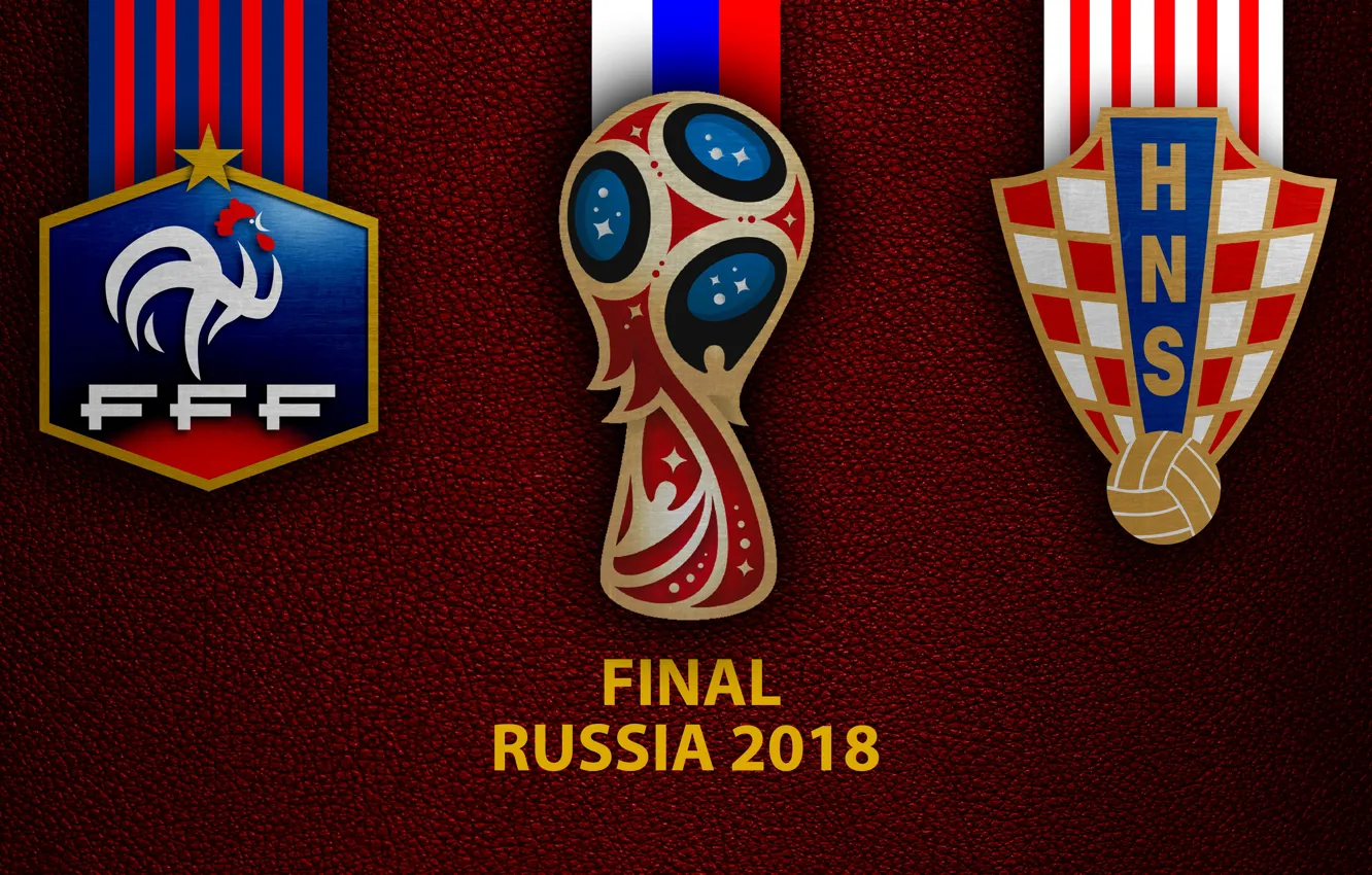 Фото обои wallpaper, sport, logo, football, Final, FIFA World Cup, Russia 2018, France vs Croatia
