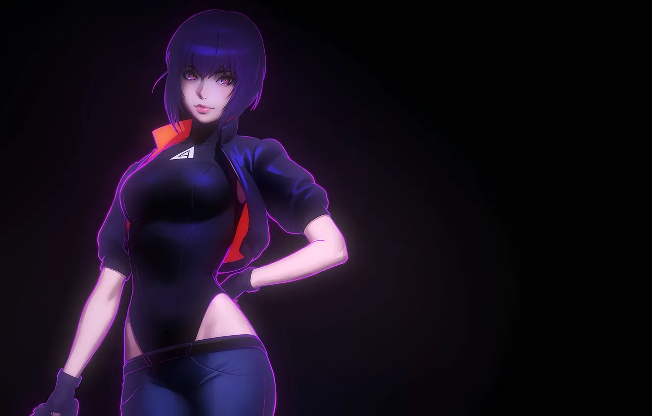 Фото обои ghost in the shell, anime, kusanagi motoko, anime girls, purple hair, major motoko kusanagi