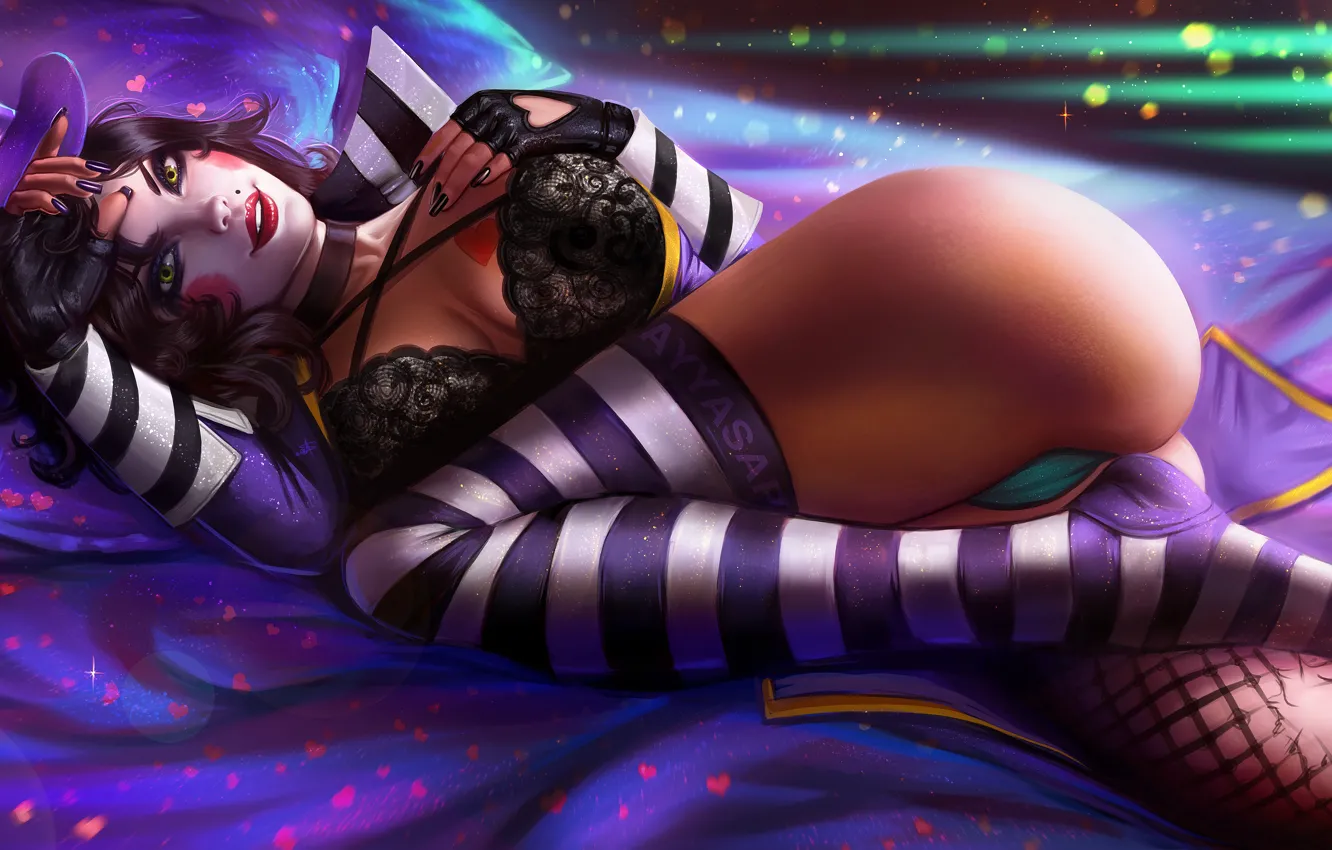 Фото обои девушка, поза, лежит, borderlands, ayyasap, mad moxxi, ayya saparniyazova