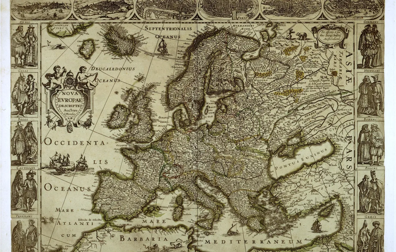 Фото обои карта, europe, европа
