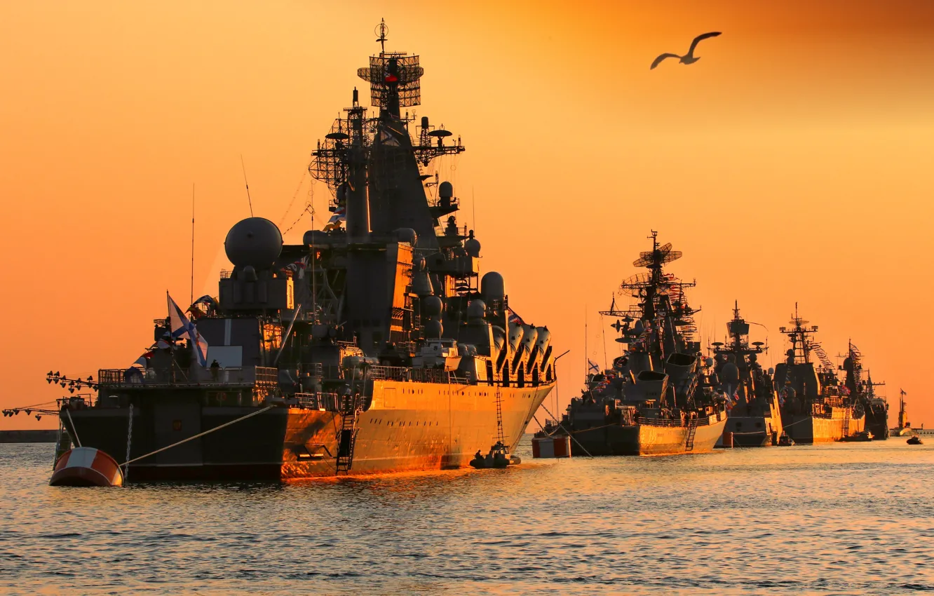 Фото обои корабли, Севастополь, парадный строй