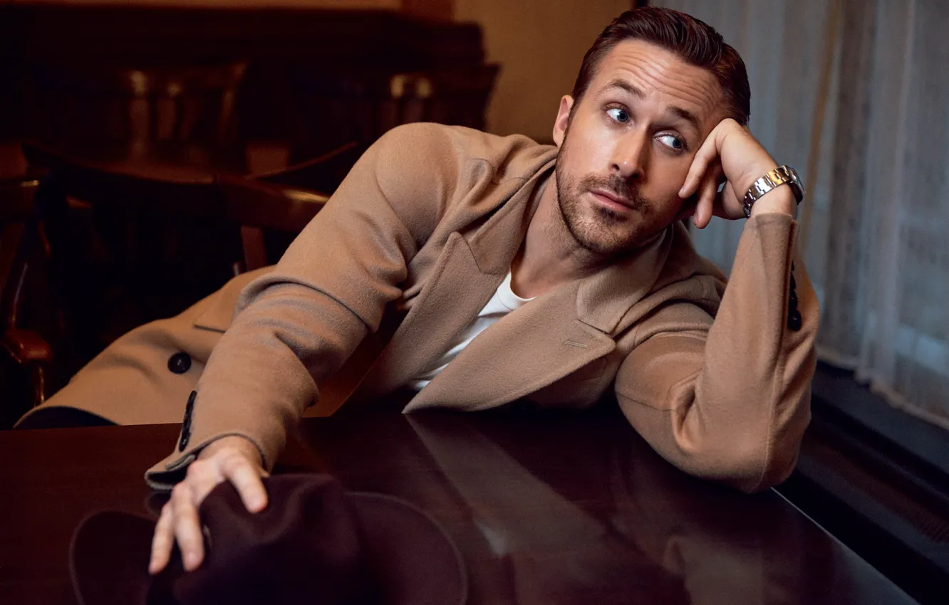 Фото обои Ryan Gosling, Райан Гослинг, на фотосессии, для журнала «GQ»
