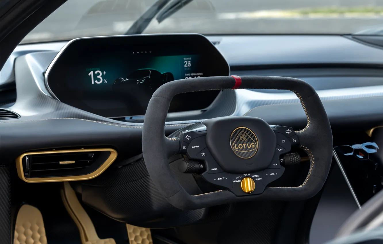 Фото обои Lotus, steering wheel, Evija, Lotus Evija Fittipaldi
