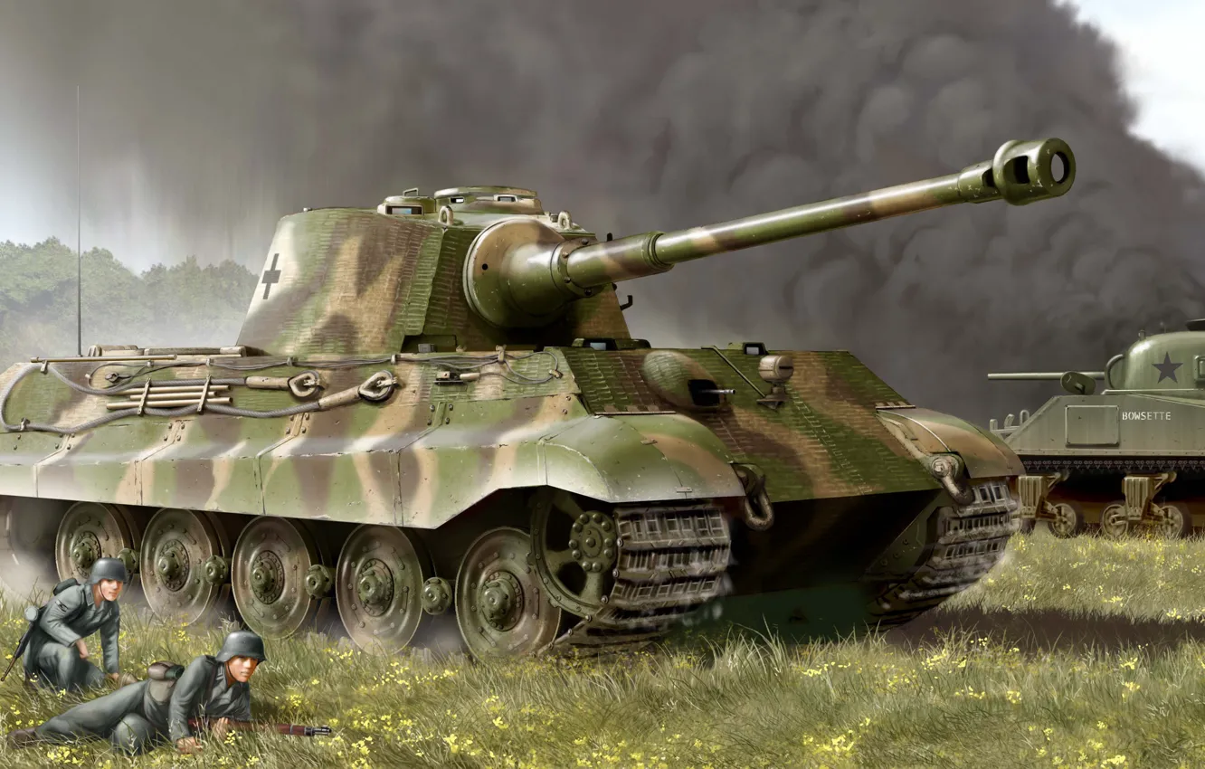 Фото обои Германия, Танк, Tiger II, Königstiger, Тяжелый танк