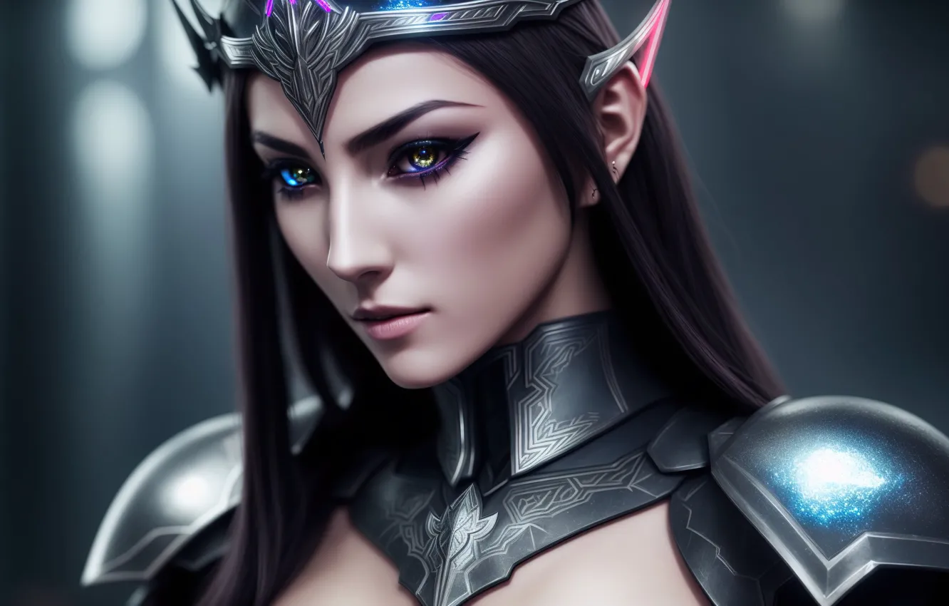 Фото обои girl, fantasy, armor, art, Stable Diffusion, neuronet, Ai art, original ai-artwork