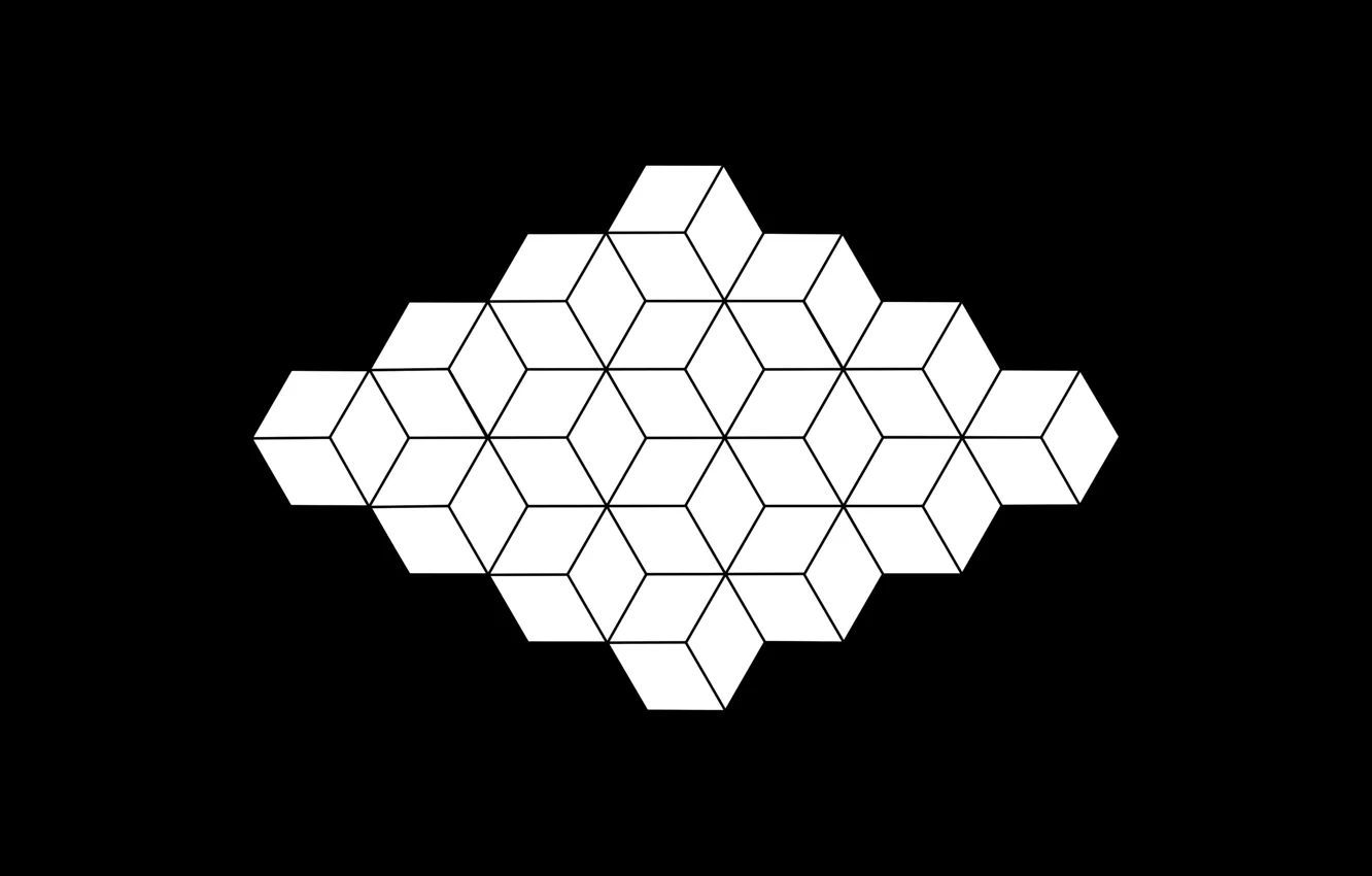 Фото обои белый, абстракция, черный, фигура, white, геометрия, black, монохром