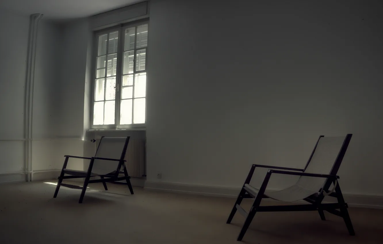 Фото обои комната, стулья, окно