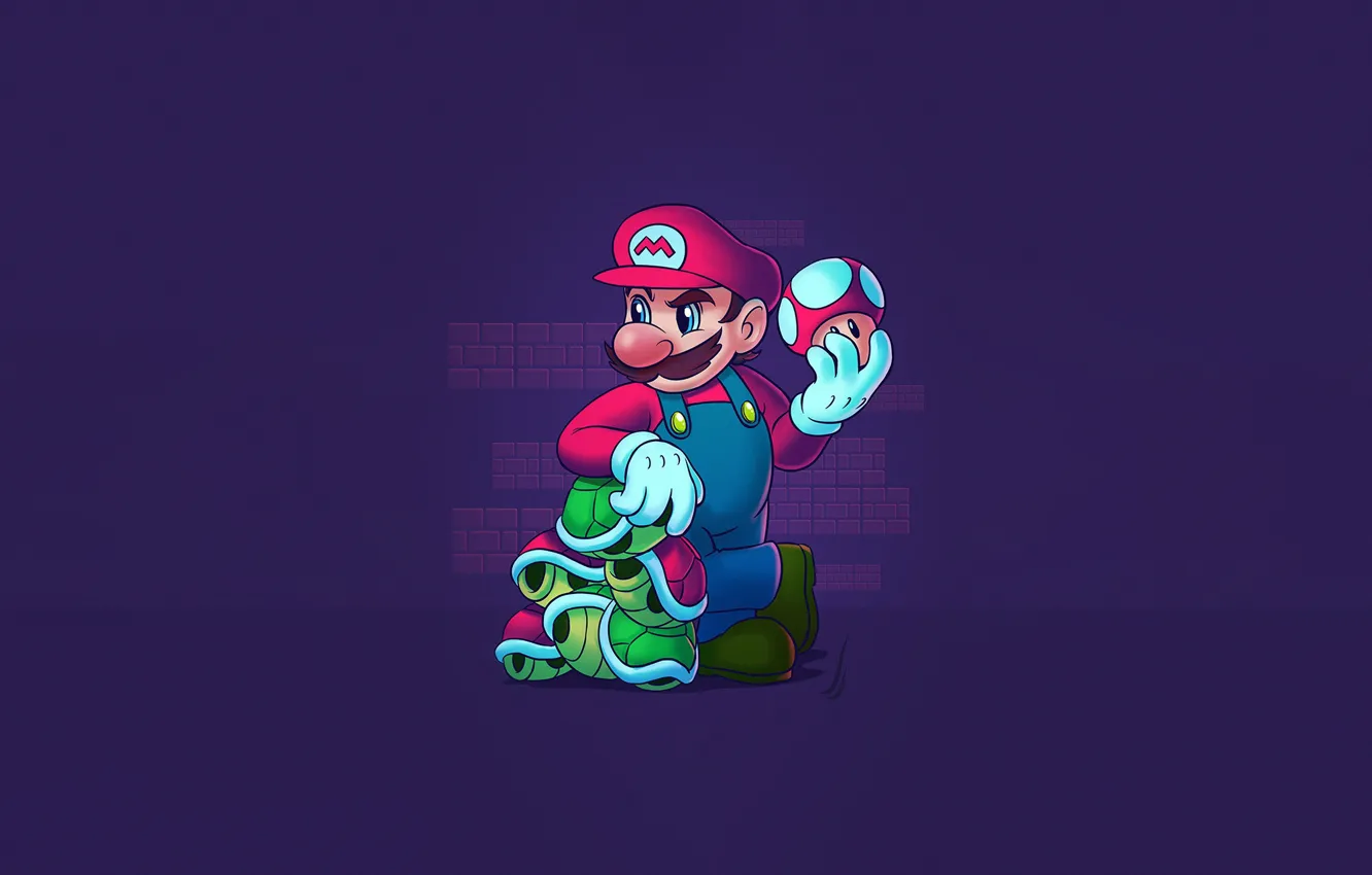 Фото обои Art, Mario, Concept Art, Minimalism, Characters, Super Mario, Game Art, Jesus Sanchez