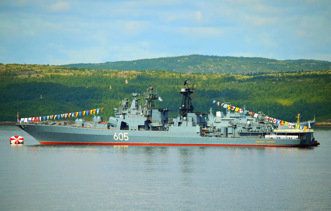 Фото обои корабль, противолодочный, проект 1155, адмирал левченко