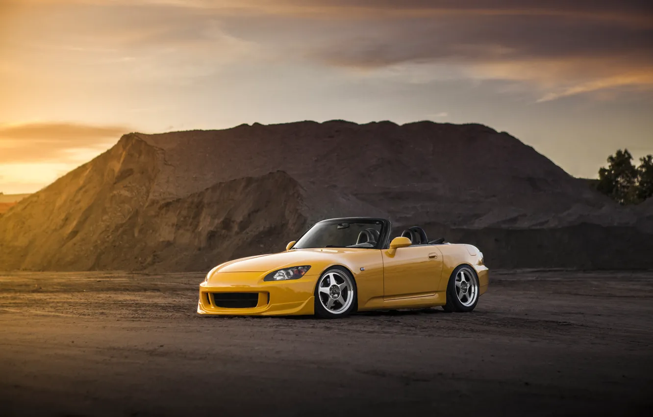 Фото обои желтый, тюнинг, Honda, хонда, yellow, tuning, s2000