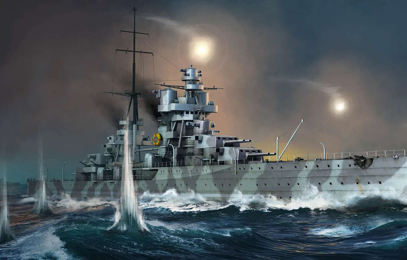 Фото обои Италия, крейсер, Тяжелый, Italian Heavy Cruiser Fiume