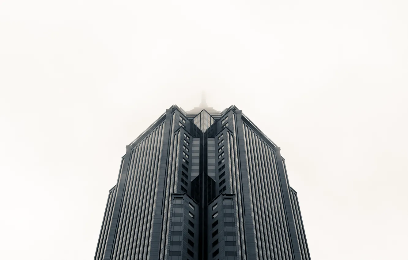Фото обои туман, фото, фон, небоскреб, background, skyscraper, fog, высотка