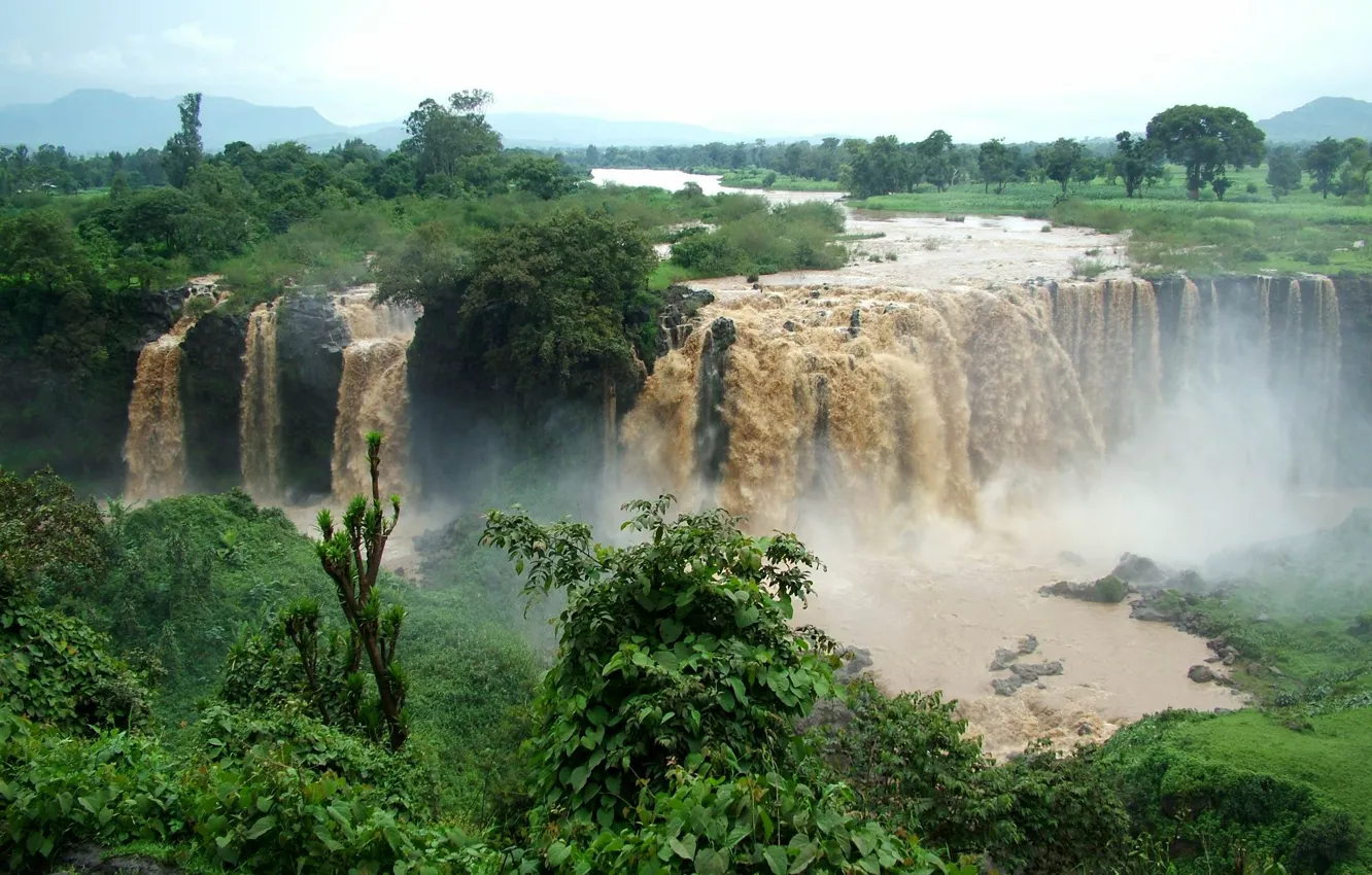 Фото обои Водопад, Эфиопия, Blue Nile Waterfall