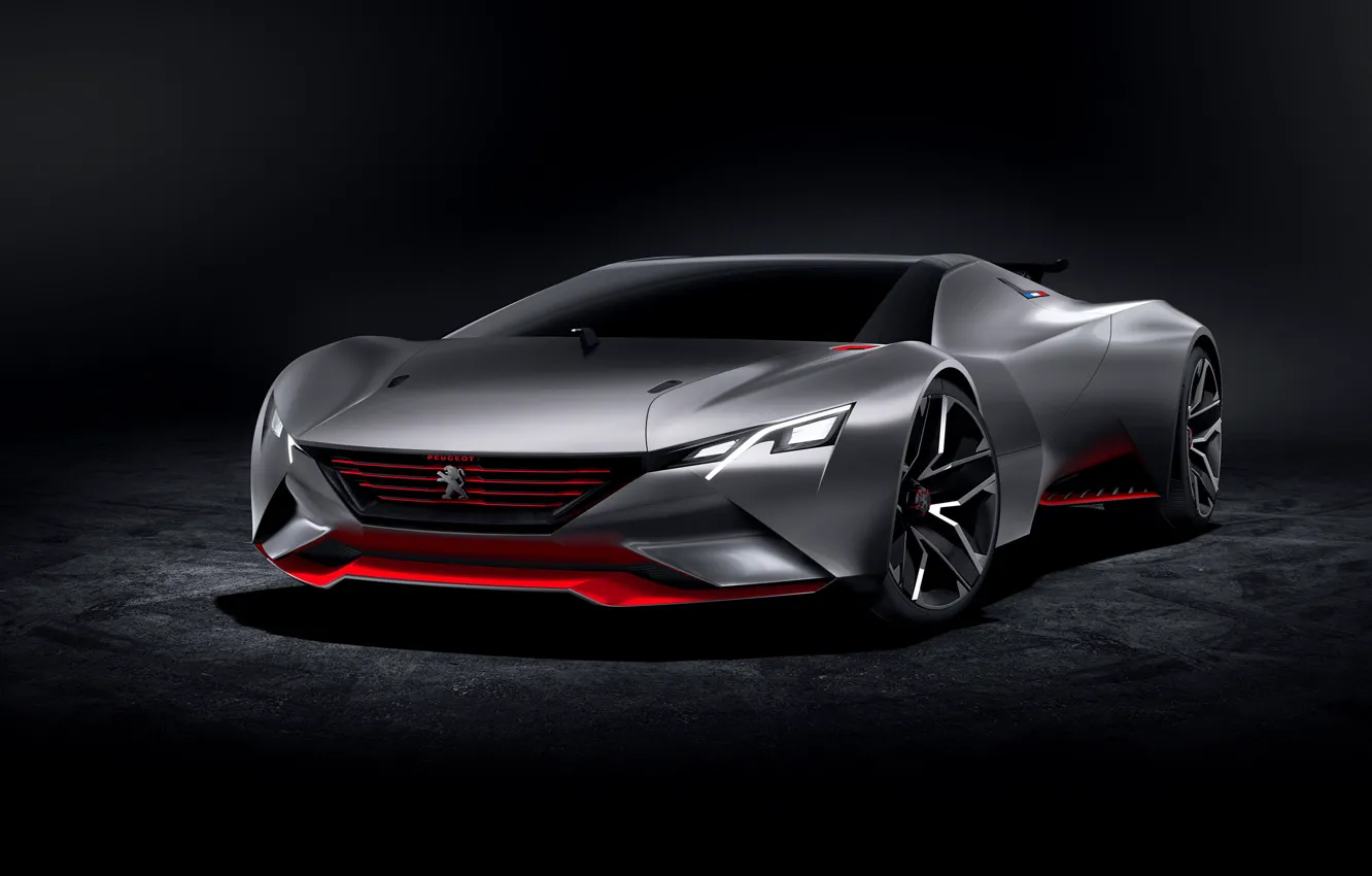 Фото обои Concept, Peugeot, суперкар, Vision, пежо, Gran Turismo, 2015