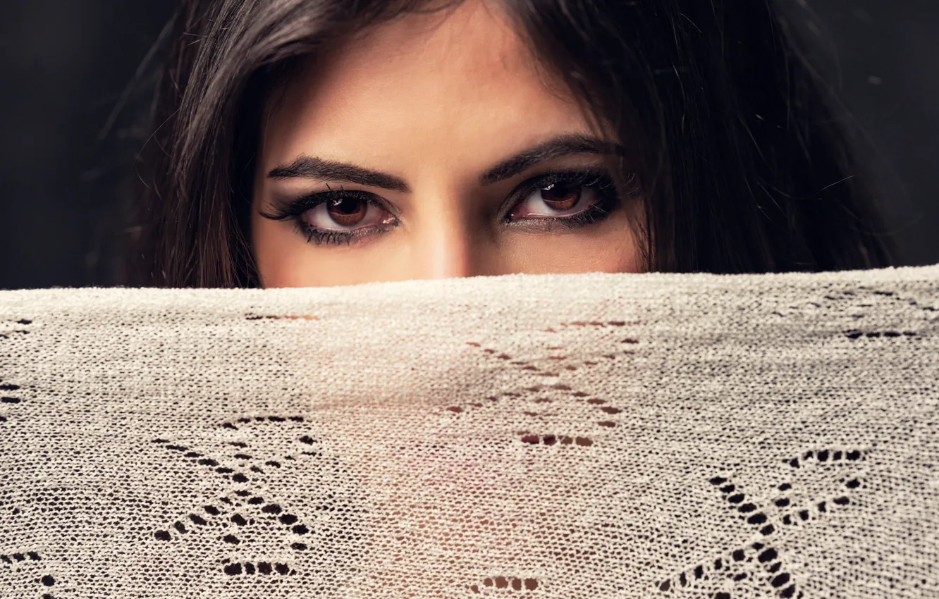 Фото обои girl, brown eyes, photo, photographer, background, model, face, brunette