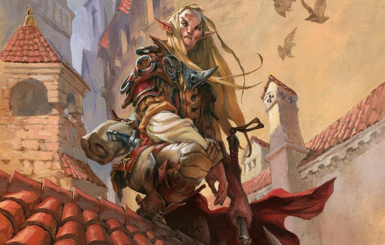 Фото обои эльф, Magic: The Gathering, Jesper Ejsing, Selvala's Enforcer