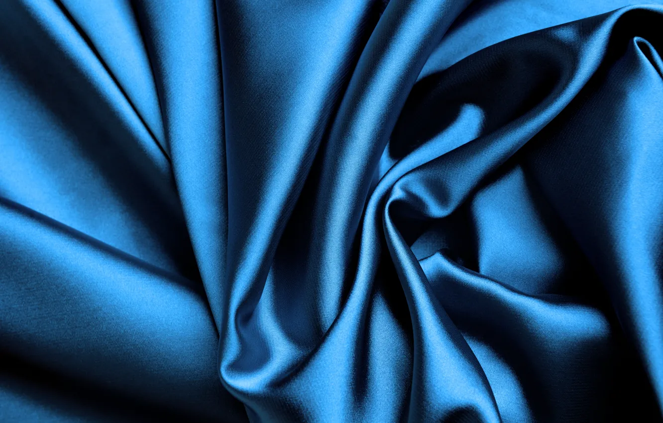 Фото обои синий, блеск, шелк, ткань, складки, silk, сатин