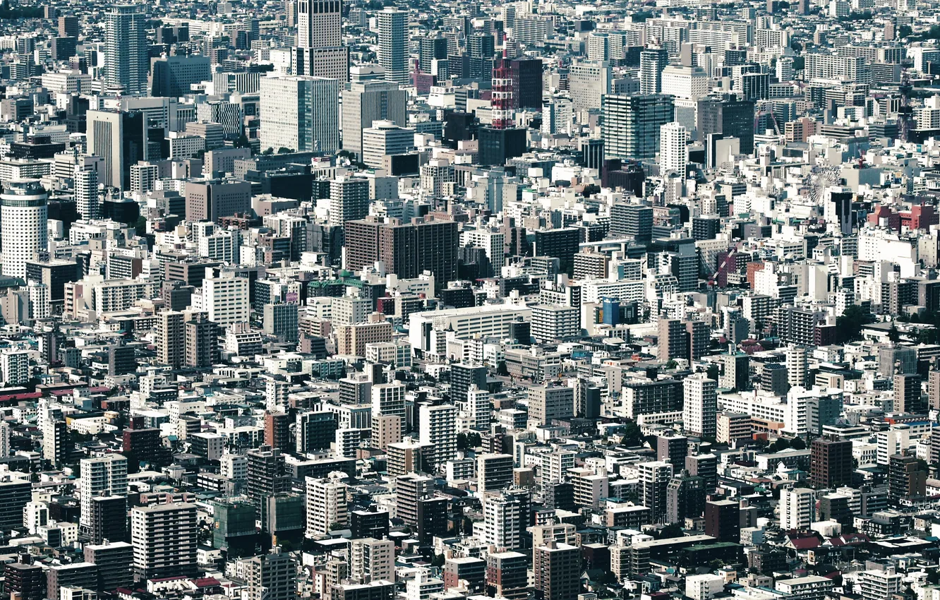 Фото обои город, здания, Япония, мегаполис