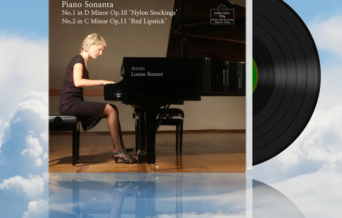 Фото обои Classical music, piano sonata, vinyl record