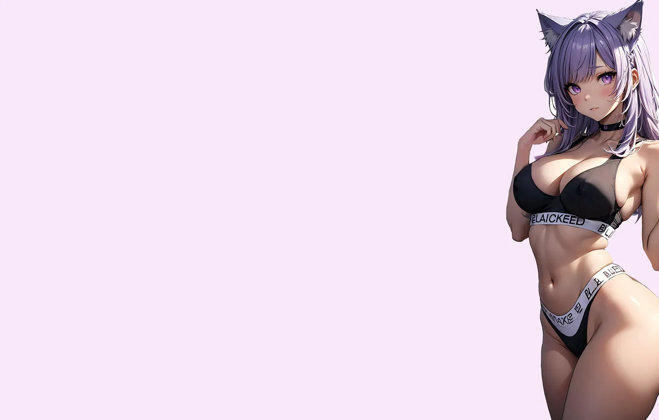Фото обои girl, pantsu, bra, panties, boobs, anime, pretty, purple