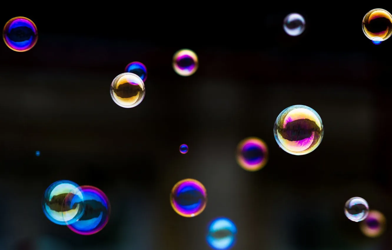 Фото обои настроение, цветные, мыльные пузыри