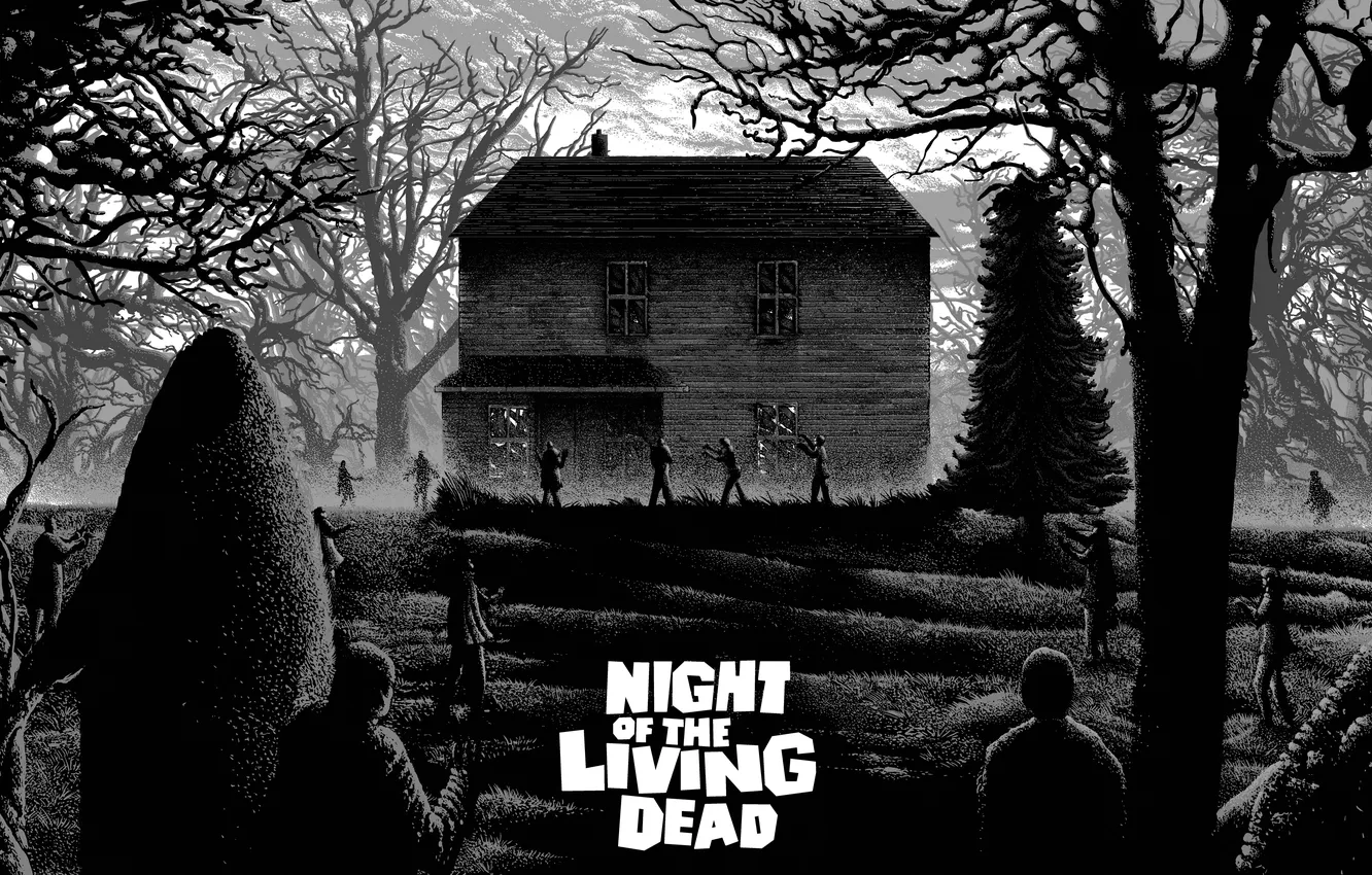 Фото обои house, zombies, night of the living dead