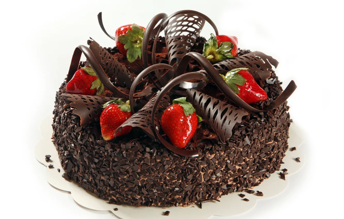 Фото обои сладость, шоколад, клубника, тортик, chocolate, strawberry, sweet cake